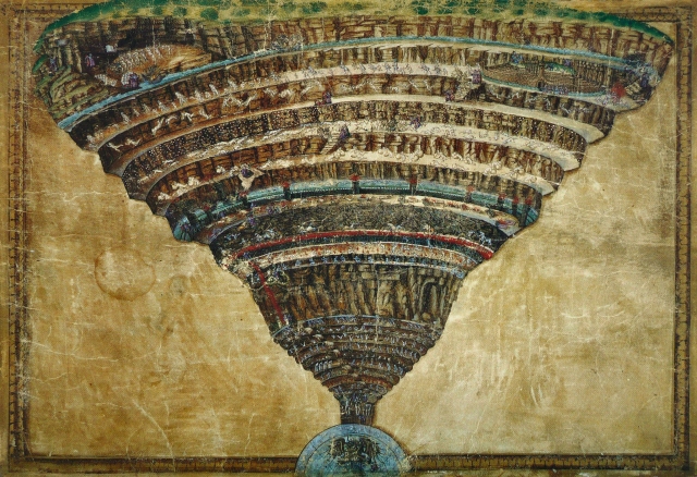 Сандро Боттичелли. Карта кругов ада. Между 1480 и 1490