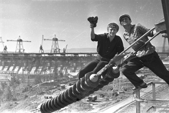 Строительство Братской ГЭС. 1962